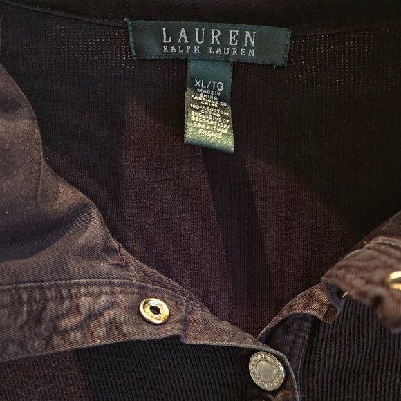 Black Lauren Ralph Lauren Long Sleeve Winter Wardrobe Layering Logo Top XL - Picture 3 of 5